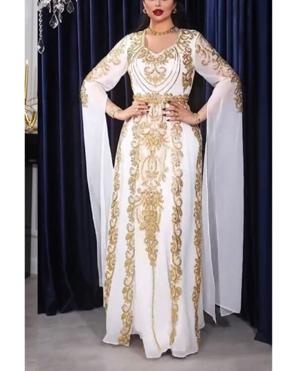 Luxury Black & Gold Moroccan Kaftan Dress – Hand Embroidered Elegance - Image 6
